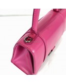 BALENCIAGA Small Hourglass Handbag in Pink Shiny Box Calfskin – SHW (Receipt Year 2019)