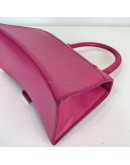 BALENCIAGA Small Hourglass Handbag in Pink Shiny Box Calfskin – SHW (Receipt Year 2019)