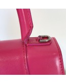 BALENCIAGA Small Hourglass Handbag in Pink Shiny Box Calfskin – SHW (Receipt Year 2019)