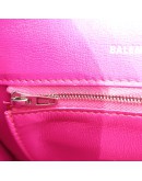 BALENCIAGA Small Hourglass Handbag in Pink Shiny Box Calfskin – SHW (Receipt Year 2019)
