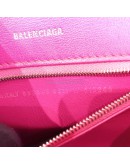 BALENCIAGA Small Hourglass Handbag in Pink Shiny Box Calfskin – SHW (Receipt Year 2019)
