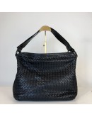BOTTEGA VENETA Black Intreciatto Nappa Leather Hobo Shoulder Bag – GHW