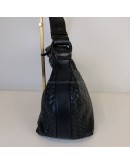 BOTTEGA VENETA Black Intreciatto Nappa Leather Hobo Shoulder Bag – GHW