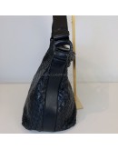 BOTTEGA VENETA Black Intreciatto Nappa Leather Hobo Shoulder Bag – GHW