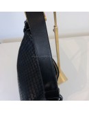 BOTTEGA VENETA Black Intreciatto Nappa Leather Hobo Shoulder Bag – GHW