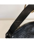 BOTTEGA VENETA Black Intreciatto Nappa Leather Hobo Shoulder Bag – GHW
