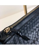 BOTTEGA VENETA Black Intreciatto Nappa Leather Hobo Shoulder Bag – GHW
