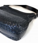 BOTTEGA VENETA Black Intreciatto Nappa Leather Hobo Shoulder Bag – GHW