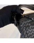 BOTTEGA VENETA Black Intreciatto Nappa Leather Hobo Shoulder Bag – GHW