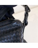 BOTTEGA VENETA Black Intreciatto Nappa Leather Hobo Shoulder Bag – GHW