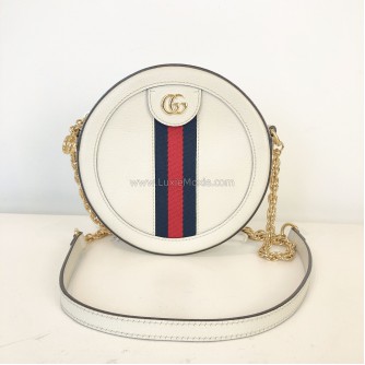 GUCCI Ophidia Round Mini Crossbody Bag in Off White Calfskin – GHW