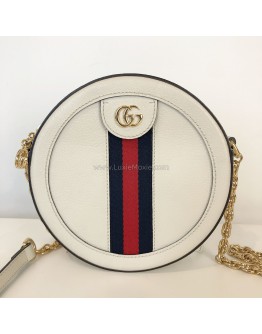 GUCCI Ophidia Round Mini Crossbody Bag in Off White Calfskin – GHW