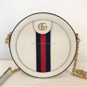 GUCCI Ophidia Round Mini Crossbody Bag in Off White Calfskin – GHW