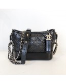 CHANEL Small Gabrielle Hobo Bag in Black Aged Calfskin – Tri Tone Hardware (30 Series - Year 2020)
