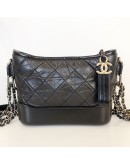 CHANEL Small Gabrielle Hobo Bag in Black Aged Calfskin – Tri Tone Hardware (30 Series - Year 2020)