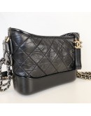 CHANEL Small Gabrielle Hobo Bag in Black Aged Calfskin – Tri Tone Hardware (30 Series - Year 2020)