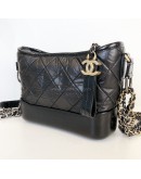 CHANEL Small Gabrielle Hobo Bag in Black Aged Calfskin – Tri Tone Hardware (30 Series - Year 2020)