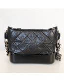CHANEL Small Gabrielle Hobo Bag in Black Aged Calfskin – Tri Tone Hardware (30 Series - Year 2020)