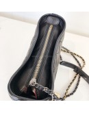 CHANEL Small Gabrielle Hobo Bag in Black Aged Calfskin – Tri Tone Hardware (30 Series - Year 2020)