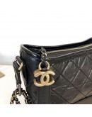 CHANEL Small Gabrielle Hobo Bag in Black Aged Calfskin – Tri Tone Hardware (30 Series - Year 2020)