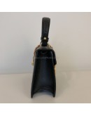 GUCCI Sylvie Mini Top Handle Bag in Black Calfskin with Bee & Star – GHW