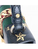 GUCCI Sylvie Mini Top Handle Bag in Black Calfskin with Bee & Star – GHW