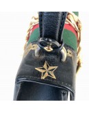 GUCCI Sylvie Mini Top Handle Bag in Black Calfskin with Bee & Star – GHW