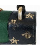 GUCCI Sylvie Mini Top Handle Bag in Black Calfskin with Bee & Star – GHW