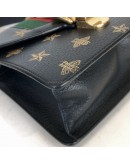 GUCCI Sylvie Mini Top Handle Bag in Black Calfskin with Bee & Star – GHW