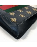 GUCCI Sylvie Mini Top Handle Bag in Black Calfskin with Bee & Star – GHW