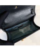 GUCCI Sylvie Mini Top Handle Bag in Black Calfskin with Bee & Star – GHW