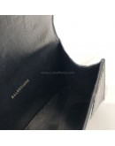 BALENCIAGA XS Mini Hourglass Handbag in Black Croc Embossed Calfskin – GHW