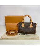 LOUIS VUITTON Monogram Nano Speedy with Shoulder Strap – GHW (Year 2023)