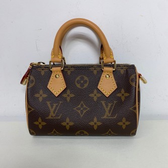 LOUIS VUITTON Monogram Nano Speedy with Shoulder Strap – GHW (Year 2023)