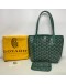 GOYARD Anjou Mini Tote Bag in Green Goyardine Canvas with Detachable Pouch (Year 2021)