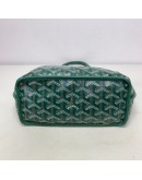 GOYARD Anjou Mini Tote Bag in Green Goyardine Canvas with Detachable Pouch (Year 2021)