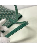 GOYARD Anjou Mini Tote Bag in Green Goyardine Canvas with Detachable Pouch (Year 2021)