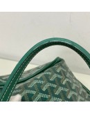 GOYARD Anjou Mini Tote Bag in Green Goyardine Canvas with Detachable Pouch (Year 2021)
