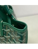 GOYARD Anjou Mini Tote Bag in Green Goyardine Canvas with Detachable Pouch (Year 2021)