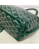 GOYARD Anjou Mini Tote Bag in Green Goyardine Canvas with Detachable Pouch (Year 2021)