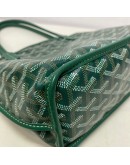 GOYARD Anjou Mini Tote Bag in Green Goyardine Canvas with Detachable Pouch (Year 2021)