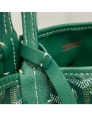GOYARD Anjou Mini Tote Bag in Green Goyardine Canvas with Detachable Pouch (Year 2021)