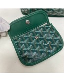 GOYARD Anjou Mini Tote Bag in Green Goyardine Canvas with Detachable Pouch (Year 2021)