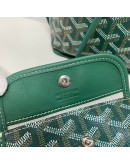 GOYARD Anjou Mini Tote Bag in Green Goyardine Canvas with Detachable Pouch (Year 2021)