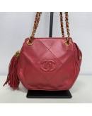 CHANEL Vintage CC Tassel Shoulder Bag in Pink Lambskin – GHW