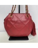 CHANEL Vintage CC Tassel Shoulder Bag in Pink Lambskin – GHW