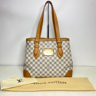 LOUIS VUITTON Hampstead MM Tote Bag in Damier Azur – GHW (Year 2008)