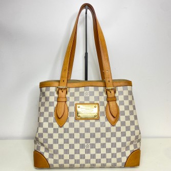 LOUIS VUITTON Hampstead MM Tote Bag in Damier Azur – GHW (Year 2008)