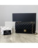 CHANEL Medium Classic Flap (CF) Shoulder Bag in Black Lambskin - GHW (29 Series – Year 2019)