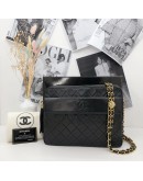 CHANEL Medium Camera Bag with CC Logo Flap & Fringe in Black Lambskin – GHW